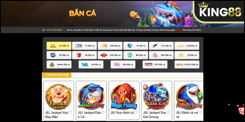 King88 | Khám Phá Các Sản Phẩm Cược Thu Hút Người Chơi Sảnh Bắn Cá nhiều game cực chất